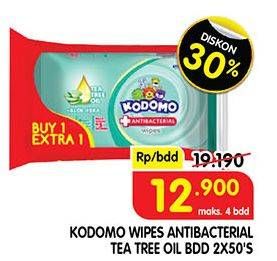 Promo Harga KODOMO Baby Wipes Anti Bacterial 50 pcs - Superindo