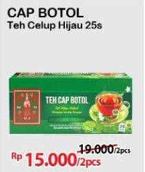 Promo Harga Teh Cap Botol Teh Hijau Celup per 25 pcs 2 gr - Alfamart