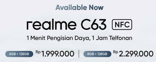 Promo Harga Realme C63 8/128 GB  - Erafone