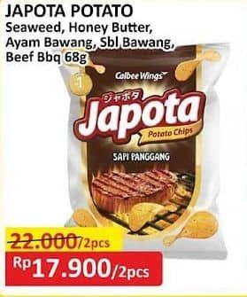 Promo Harga Japota Potato Chips Umami Japanese Seaweed, Happy Honey Butter, Ayam Bawang, Sambal Bawang, Beef BBQ 68 gr - Alfamart