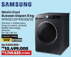Promo Harga Samsung WW12CGP44DSBSE 12 kg Laundry Front-load Washer  - COURTS