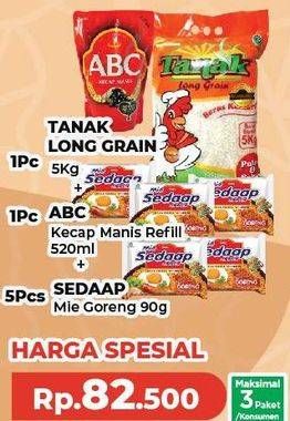 Promo Harga TANAK Beras Long Grain + ABC Kecap Manis + SEDAAP Mie Goreng   - Yogya