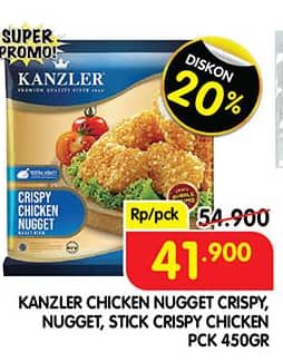 Promo Harga Kanzler Chicken Nugget Stick Crispy, Original, Crispy 450 gr - Superindo