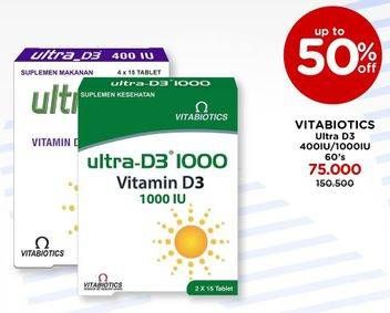 Promo Harga Vitabiotics Ultra Vitamin D 400 IU/1000 IU   - Watsons
