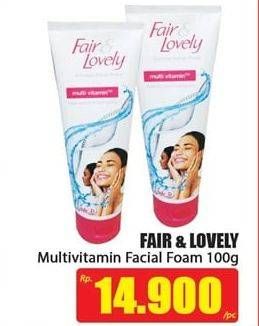 Promo Harga GLOW & LOVELY (FAIR & LOVELY) Multivitamin Facial Foam 100 gr - Hari Hari