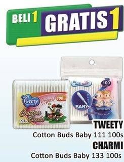 Promo Harga Tweety Cotton Buds Baby 111 100s / Charmi Cotton Buds Baby 133 100s  - Hari Hari