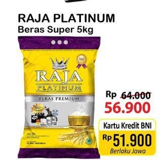 Promo Harga Raja Platinum Beras Slyp Super 5000 gr - Alfamart