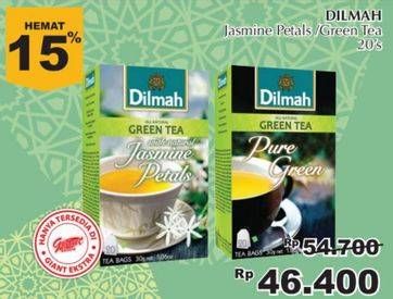 Promo Harga Dilmah Tea Greentea Natural Individually, Jasmine Individually 20 pcs - Giant