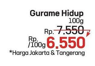 Promo Harga Ikan Gurame Hidup per 100 gr - LotteMart