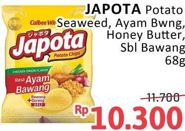 Promo Harga Japota Potato Chips Ayam Bawang, Happy Honey Butter, Sambal Bawang, Umami Japanese Seaweed 68 gr - Alfamidi