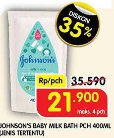 Promo Harga Johnsons Baby Milk Bath 400 ml - Superindo