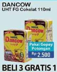 Promo Harga DANCOW Fortigro UHT Coklat per 3 pcs 110 ml - Alfamart
