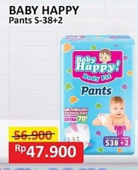 Promo Harga Baby Happy Body Fit Pants S38+2 40 pcs - Alfamart