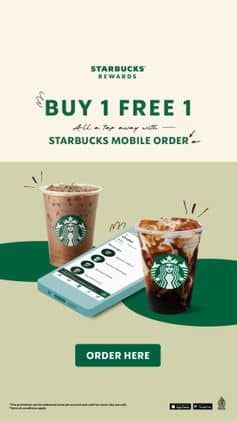 Promo Harga Buy 1 Free 1  - Starbucks