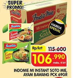 Promo Harga Indomie Mi Kuah Soto Mie, Ayam Bawang per 40 pcs 69 gr - Superindo