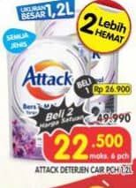 Promo Harga Attack Detergent Liquid All Variants 1200 ml - Superindo