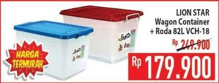 Promo Harga LION STAR Wagon Container + Roda VCH-18 82 ltr - Hypermart