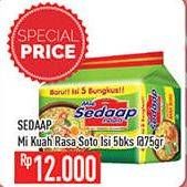 Promo Harga SEDAAP Mie Kuah Soto per 5 pcs 75 gr - Hypermart