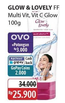 Promo Harga Glow & Lovely (fair & Lovely) Facial Foam Bright C Glow Vitamin C, Brightening Multi Vitamin 100 gr - Alfamidi