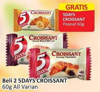 Promo Harga 5 DAYS Croissant All Variants 60 gr - Alfamart