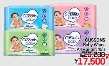 Promo Harga Cussons Baby Wipes All Variants 50 sheet - LotteMart