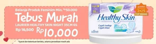 Promo Harga Laurier Healthy Skin Night Wing 35cm 6 pcs - Guardian