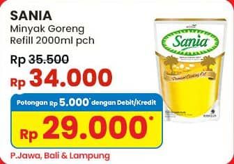 Promo Harga Sania Minyak Goreng 2000 ml - Indomaret