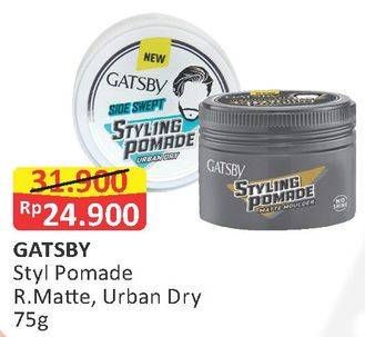 Promo Harga GATSBY Styling Pomade Retro Matte, Urban Dry 75 gr - Alfamart