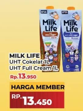 Promo Harga Milk Life UHT Cokelat, Full Cream 1000 ml - Yogya