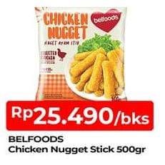 Promo Harga BELFOODS Nugget Chicken Nugget Stick 500 gr - TIP TOP