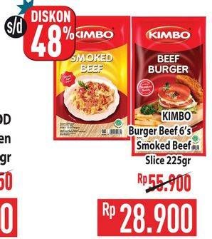 Promo Harga Kimbo Burger Beef/Smoked Beef Slice  - Hypermart