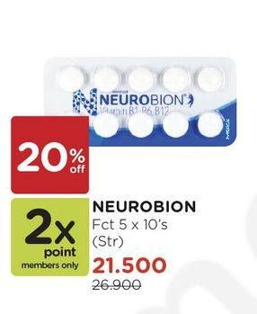 Promo Harga NEUROBION Vitamin Neurotropik Putih per 5 sachet 10 pcs - Watsons