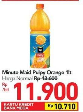 Promo Harga MINUTE MAID Juice Pulpy Orange 1000 ml - Carrefour