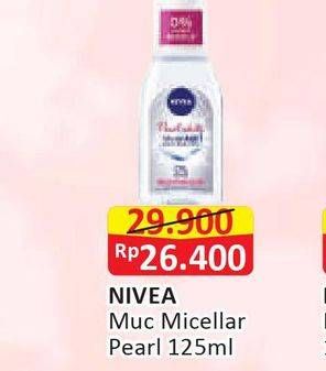 Promo Harga NIVEA Make Up Clear Micellar Water Air Pearl White 125 ml - Alfamart