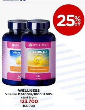 Promo Harga Wellness Vitamin D3 400IU/1000IU   - Watsons