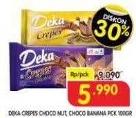 Promo Harga Dua Kelinci Deka Crepes Choco Nut, Choco Banana 100 gr - Superindo