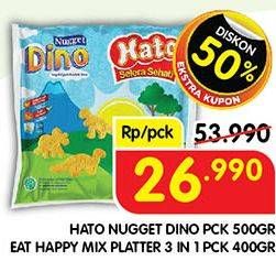 Promo Harga HATO Nugget Dino 500 g/ EAT HAPPY Mix Platter 3 in 1 400 g  - Superindo