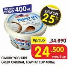Promo Harga CIMORY Yogurt Set Original, Low Fat 400 ml - Superindo