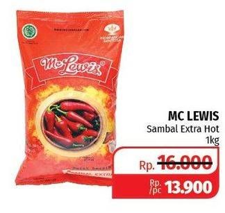 Promo Harga MC LEWIS Sambal Extra Hot 1 kg - Lotte Grosir