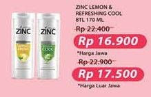 Promo Harga ZINC Shampoo Active Fresh Lemon, Refreshing Cool 170 ml - Alfamidi