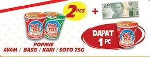 Promo Harga INDOMIE POP MIE Instan Ayam, Baso, Kari Ayam, Soto Ayam per 2 pcs - Indomaret