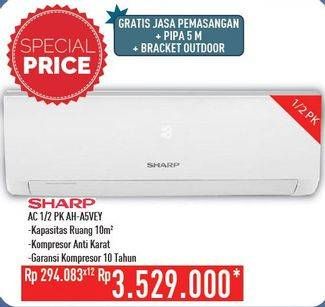 Promo Harga SHARP AH-A5VEY | AC 1/2PK  - Hypermart