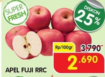 Promo Harga Apel Fuji RRC per 100 gr - Superindo