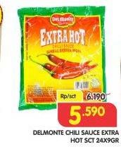Promo Harga DEL MONTE Sauce Extra Hot Chilli per 24 sachet 9 gr - Superindo