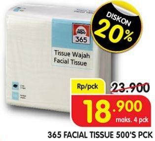 Promo Harga 365 Facial Tissue 500 sheet - Superindo