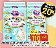 Promo Harga Merries Pants Skin Protection XXL34, L44, M50, XL42 34 pcs - Superindo
