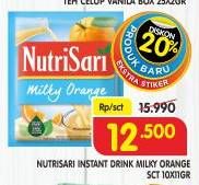 Promo Harga Nutrisari Powder Drink Milky Orange per 10 sachet 11 gr - Superindo