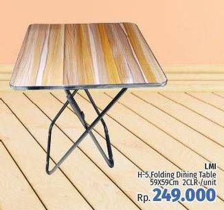 Promo Harga LMI Folding Dining Table 59x59cm  - LotteMart