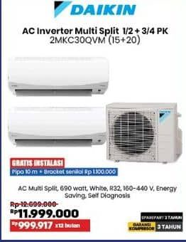 Promo Harga Daikin 2MKC30QVM | AC Multi Split 1/2 PK  - COURTS