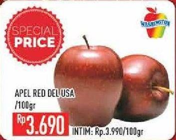 Promo Harga Apel Red Del USA per 100 gr - Hypermart